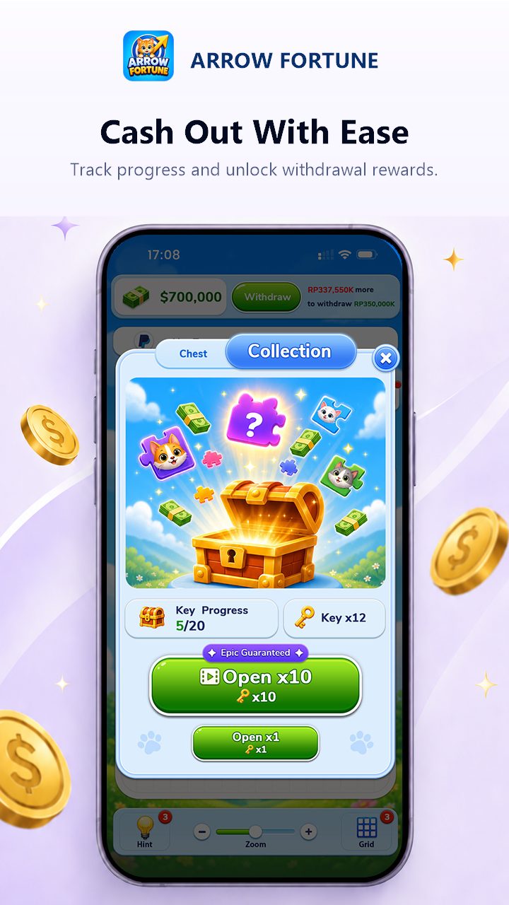 Treasure chest and collection rewards