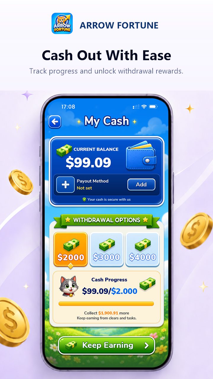 Withdrawal options and balance progress